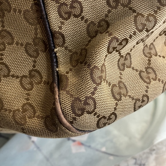 Gucci Sukey Shoulder Large Tote Bag GG Canvas Leather Dark Brown - Picture 13 of 17